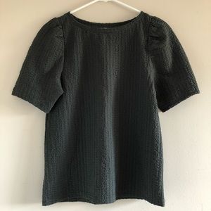 NWOT LOFT Textured Boatneck Puff Sleeve Blouse